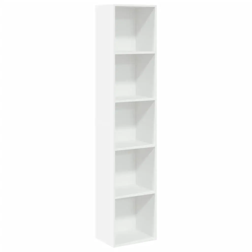White Bookcase 40x30x189 cm with Open Shelves