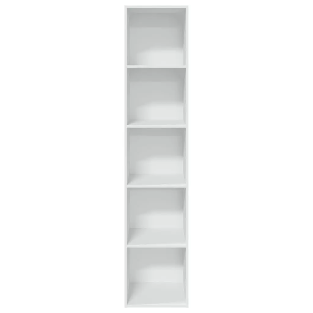 White Bookcase 40x30x189 cm with Open Shelves