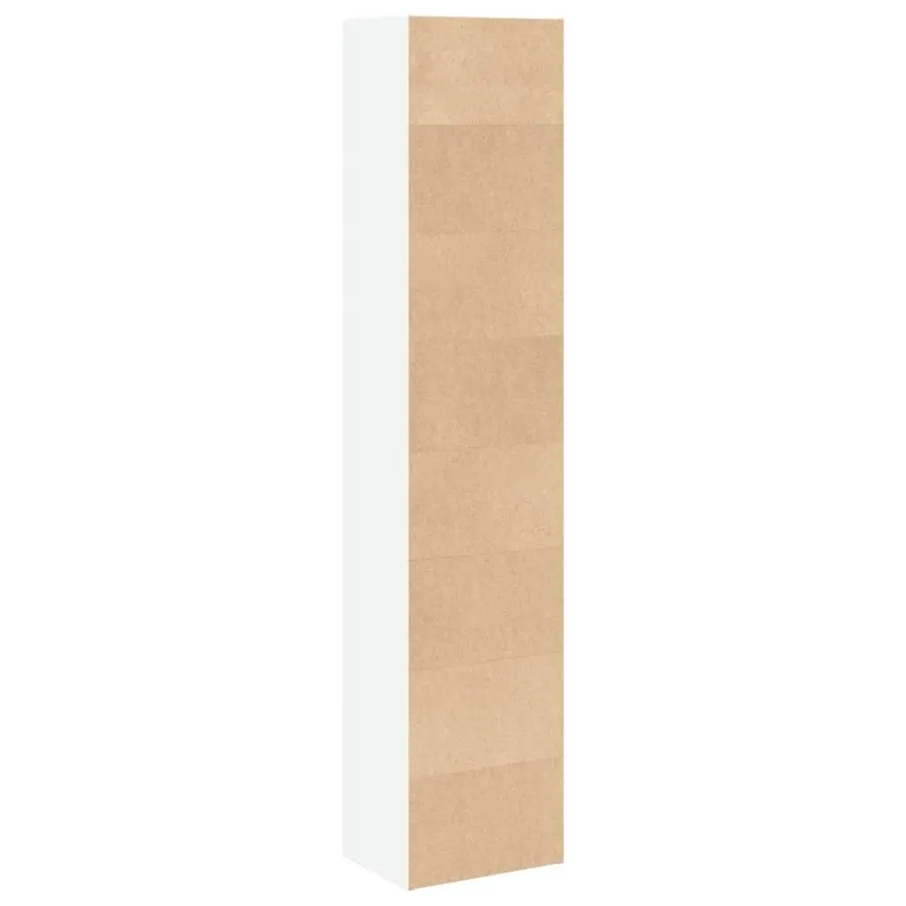 White Bookcase 40x30x189 cm with Open Shelves