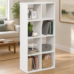 Stylish White Engineered Wood Room Divider Bookcase