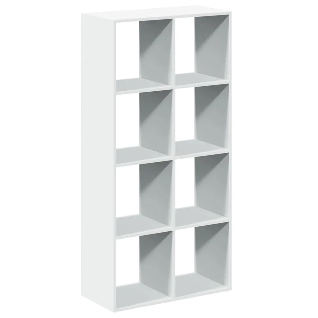 White Engineered Wood Room Divider Bookcase