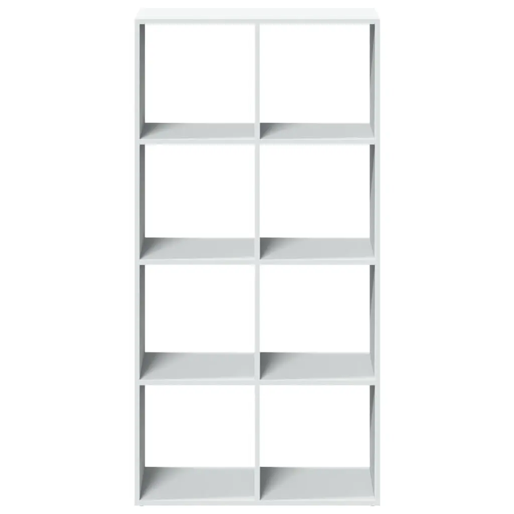 White Engineered Wood Room Divider Bookcase