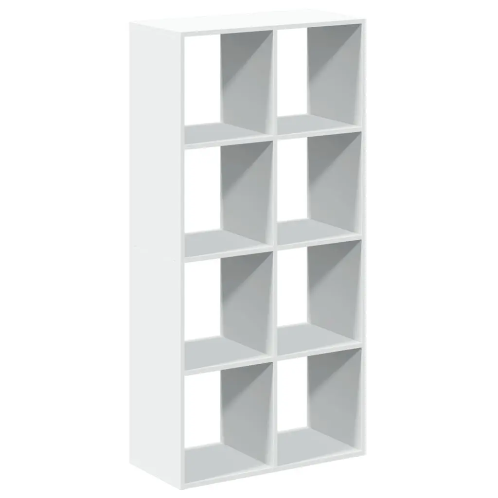 White Engineered Wood Room Divider Bookcase