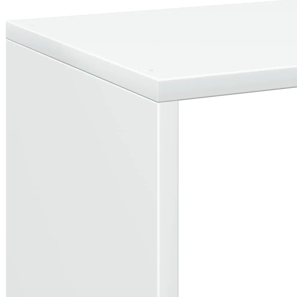 White Engineered Wood Room Divider Bookcase