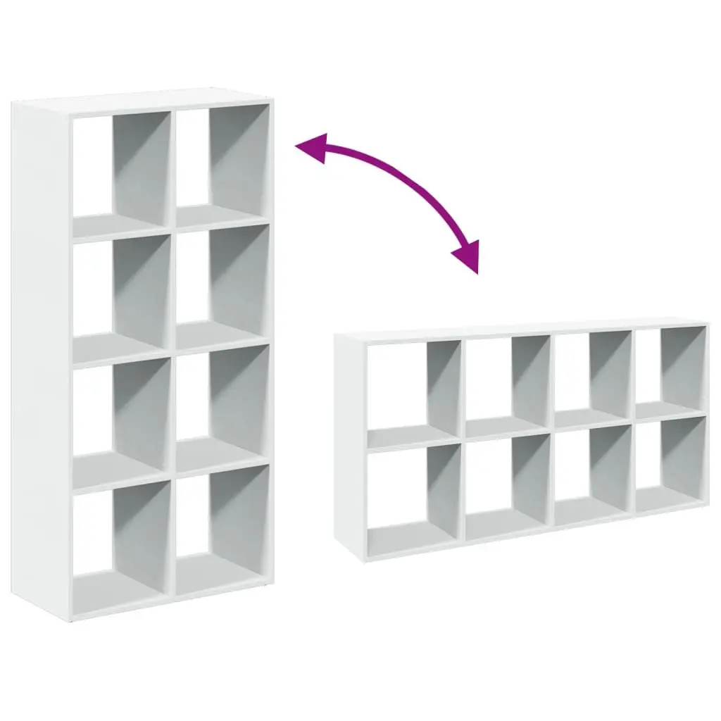 White Engineered Wood Room Divider Bookcase