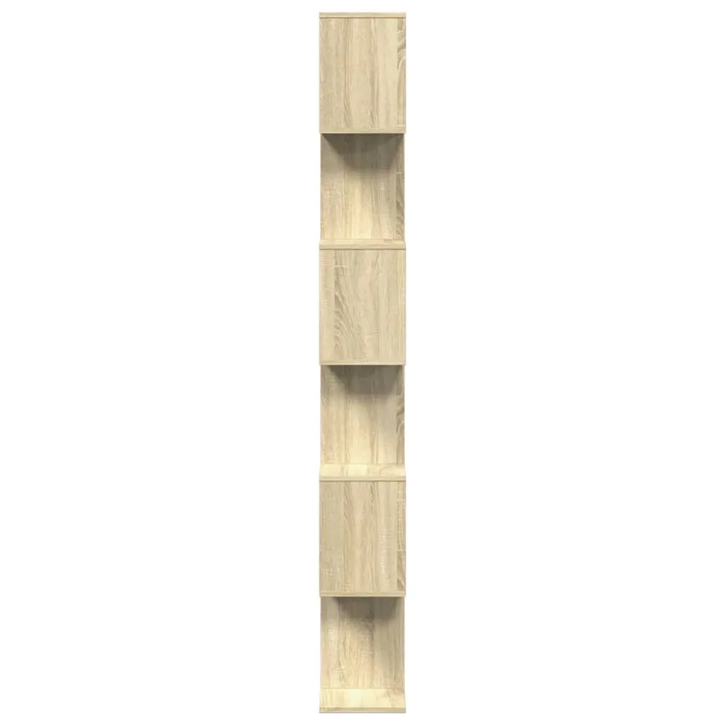 6-Tier Brown Room Divider Bookcase with Ample Storage