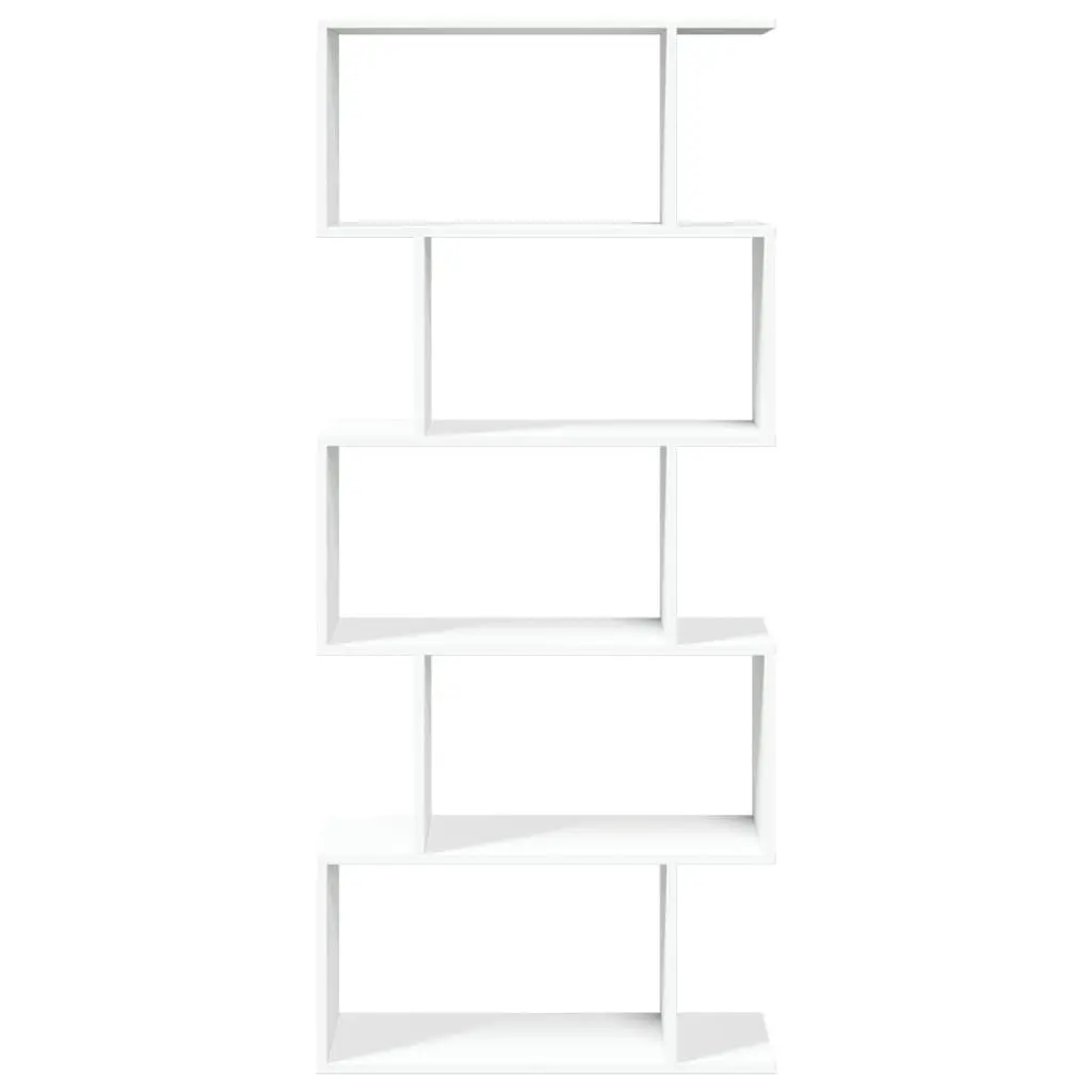 5-Tier Room Divider Bookcase in White