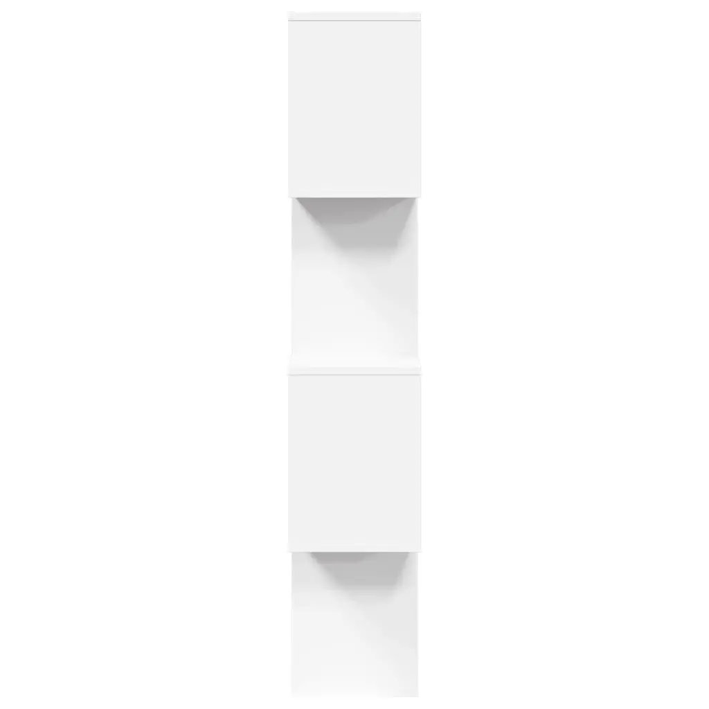 4-Tier White Engineered Wood Room Divider Bookcase