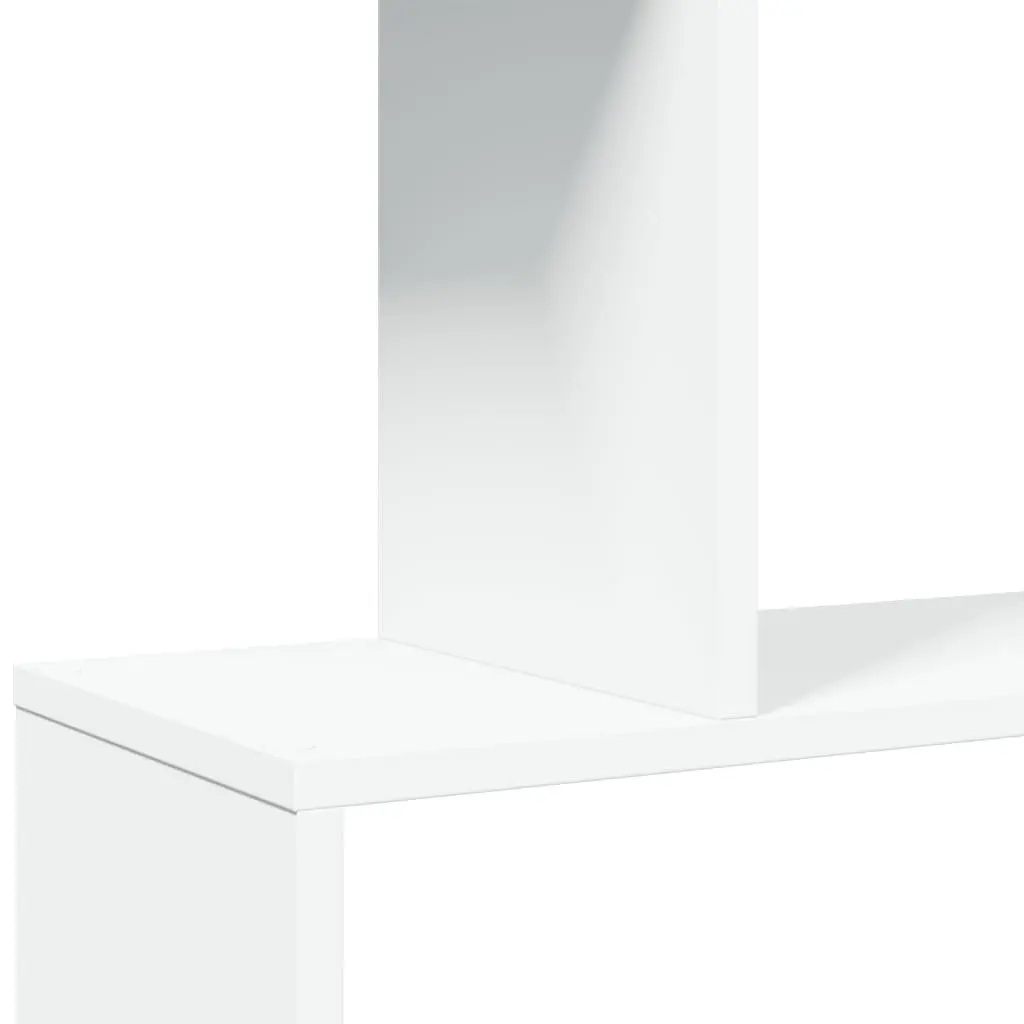 4-Tier White Engineered Wood Room Divider Bookcase