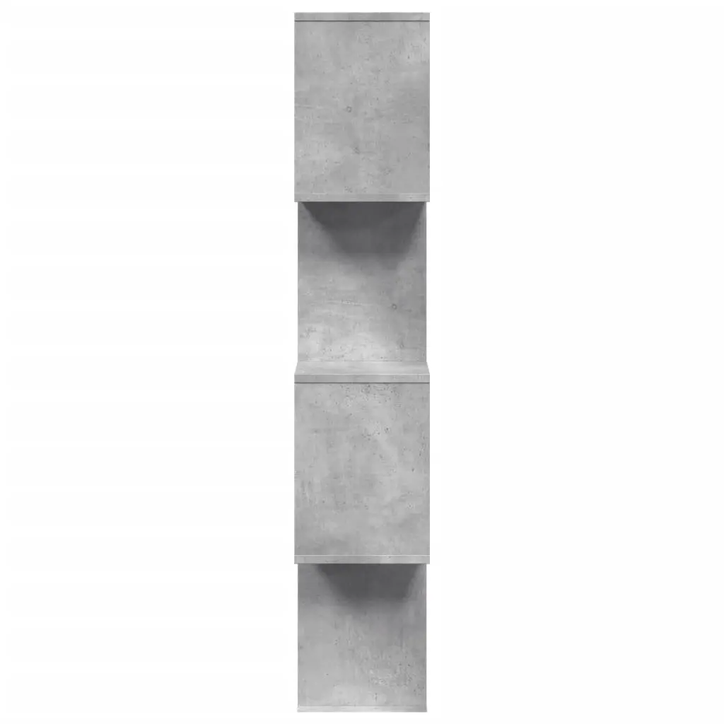 Grey Engineered Wood 4-Tier Room Divider Bookcase