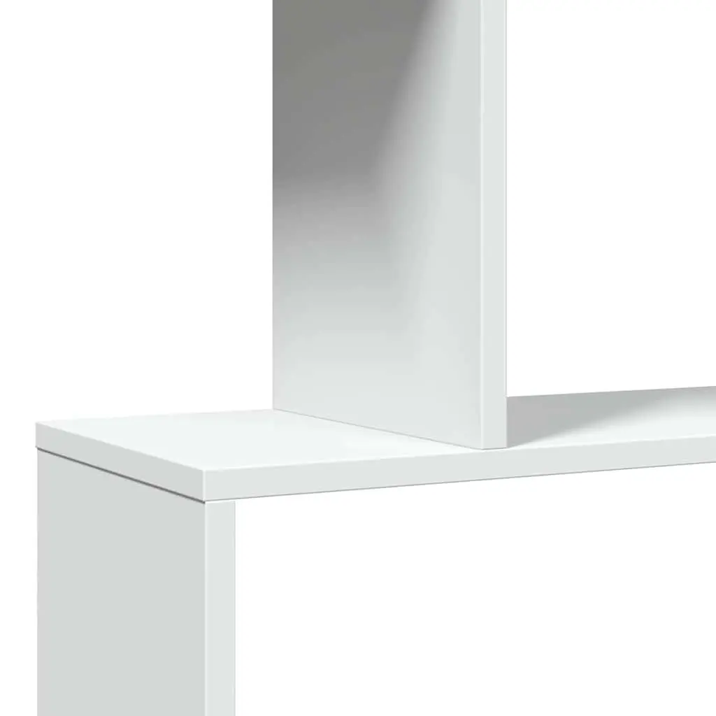 3-Tier White Engineered Wood Bookcase Room Divider