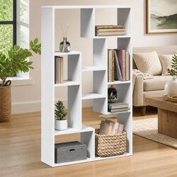 Stylish White Bookcase 72x20x120.5 cm in Engineered Wood