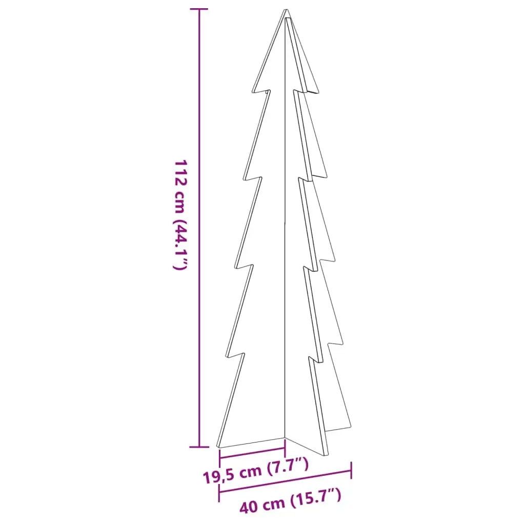 Rustic Pine Wooden Christmas Tree Decoration 112cm