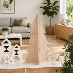Natural Pine Wooden Christmas Tree Decoration 69.5cm