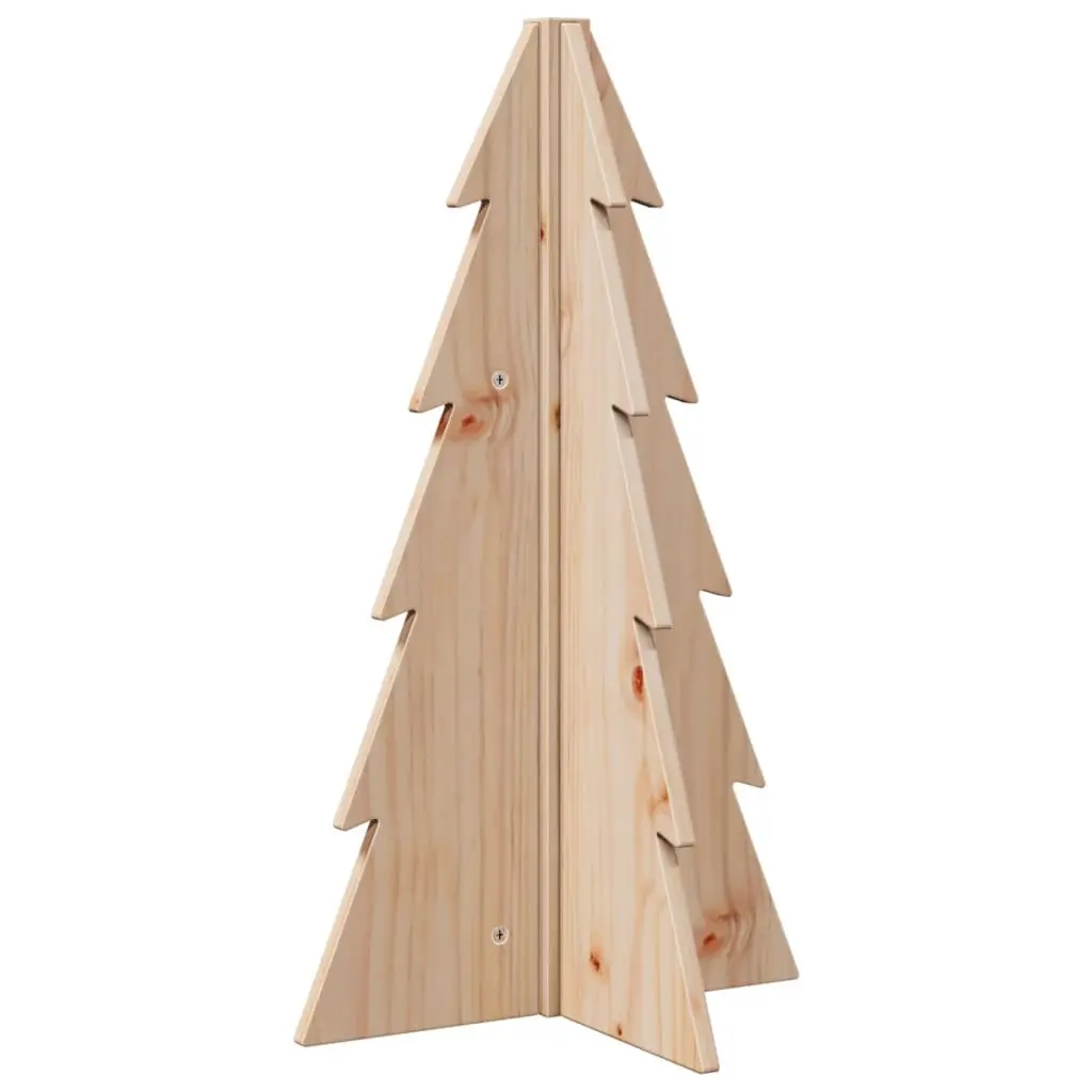 Wooden Christmas Tree Decoration Solid Pine 69.5cm Brown