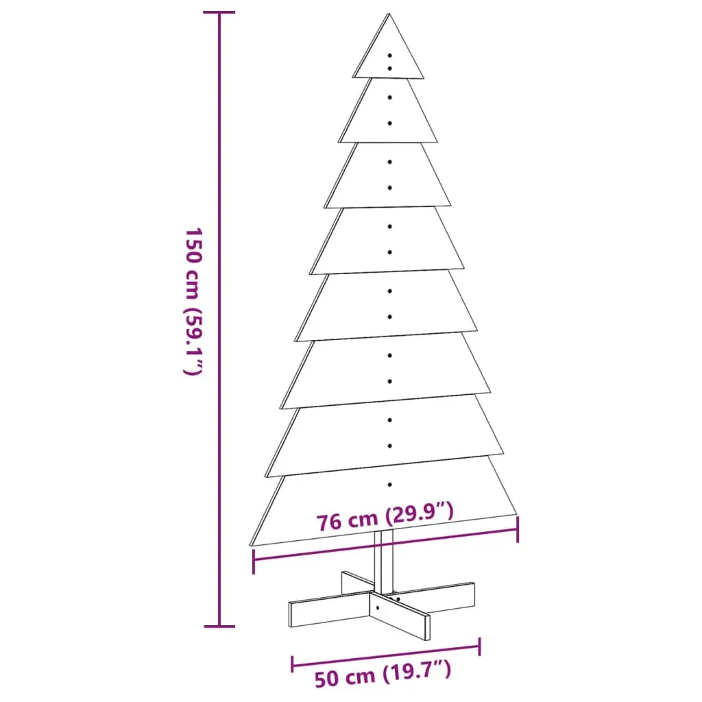 150cm Rustic Pine Wooden Christmas Tree Decoration