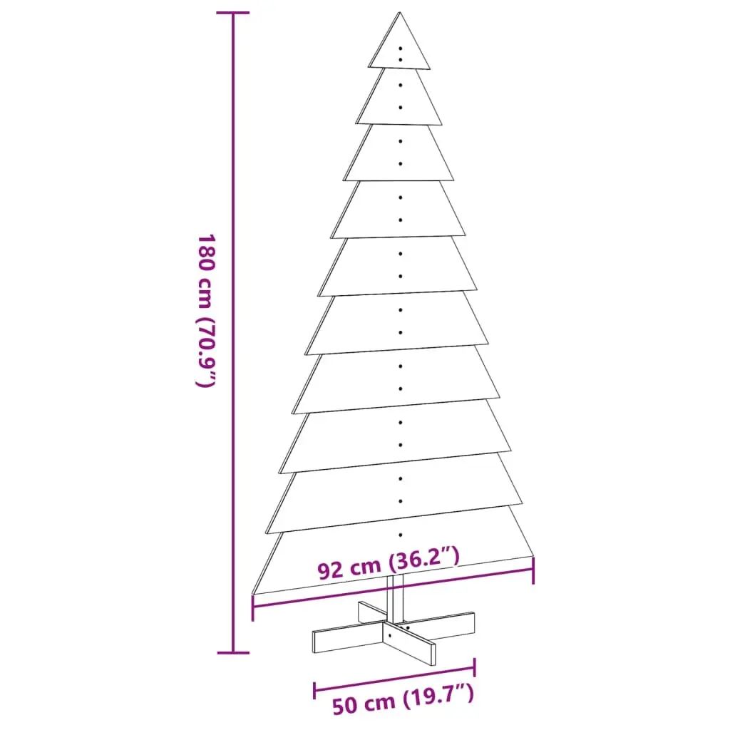 180cm Wooden Christmas Tree with Natural Pine Finish
