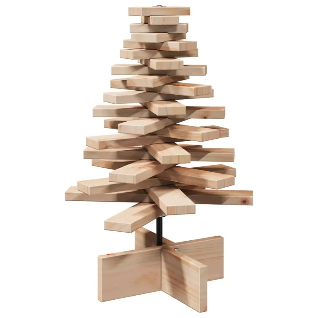 Wooden Christmas Tree Decoration Solid Wood Pine 60cm Brown