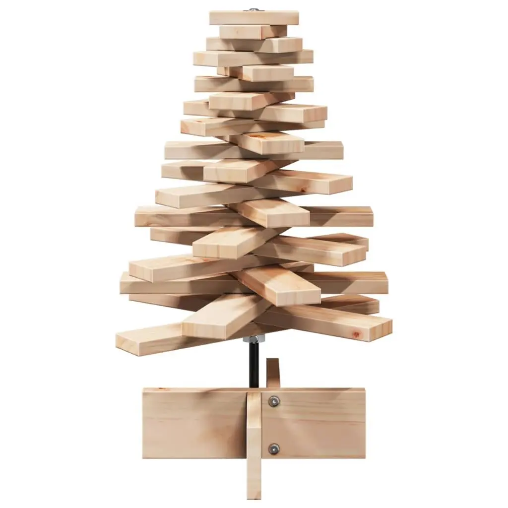 Wooden Christmas Tree Decoration Solid Wood Pine 60cm Brown