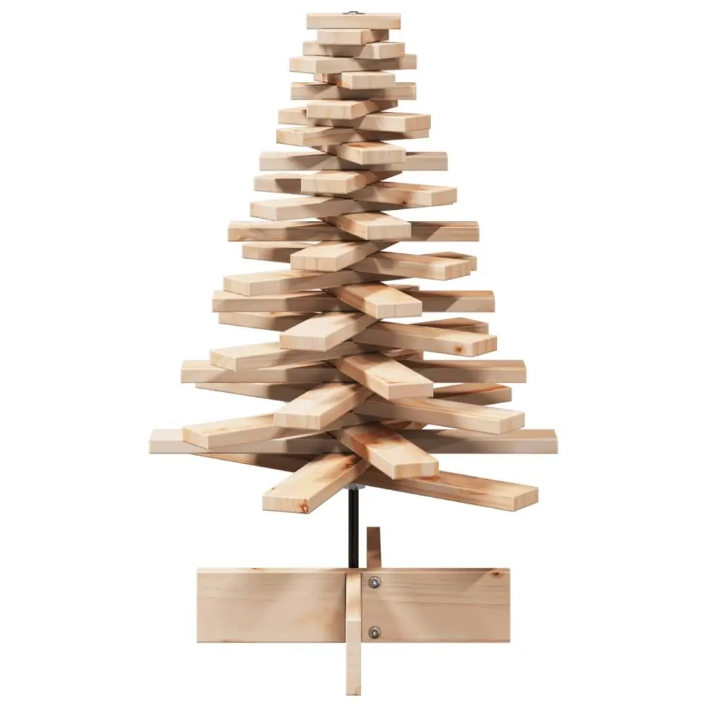 Wooden Christmas Tree Decoration Solid Pine 80cm Brown