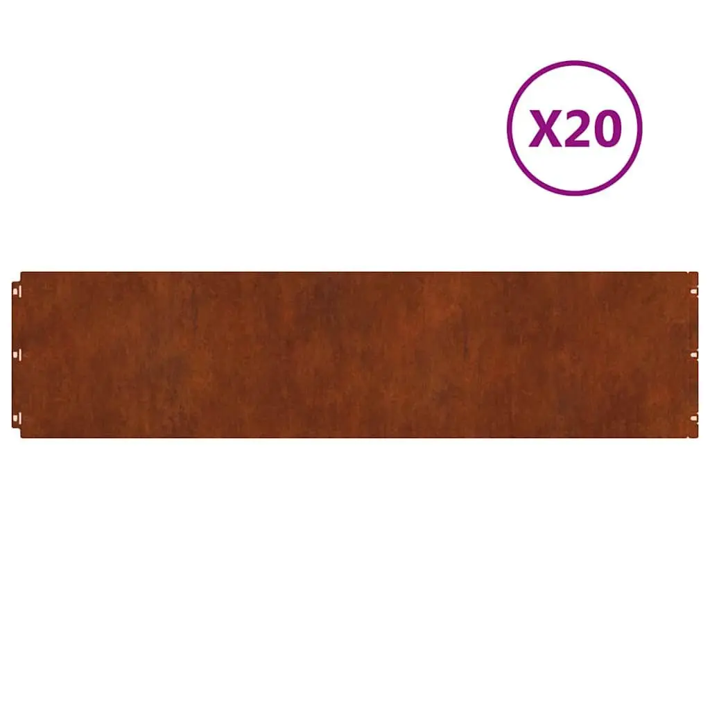 Lawn Garden Edging Borders 20 pcs 25x103 cm Steel