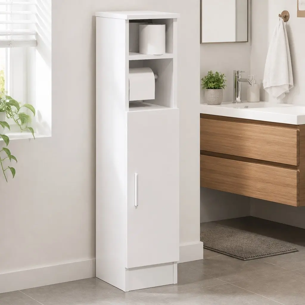 Bathroom Cabinet Engineered Wood 20.5 x 22 x 90 cm White