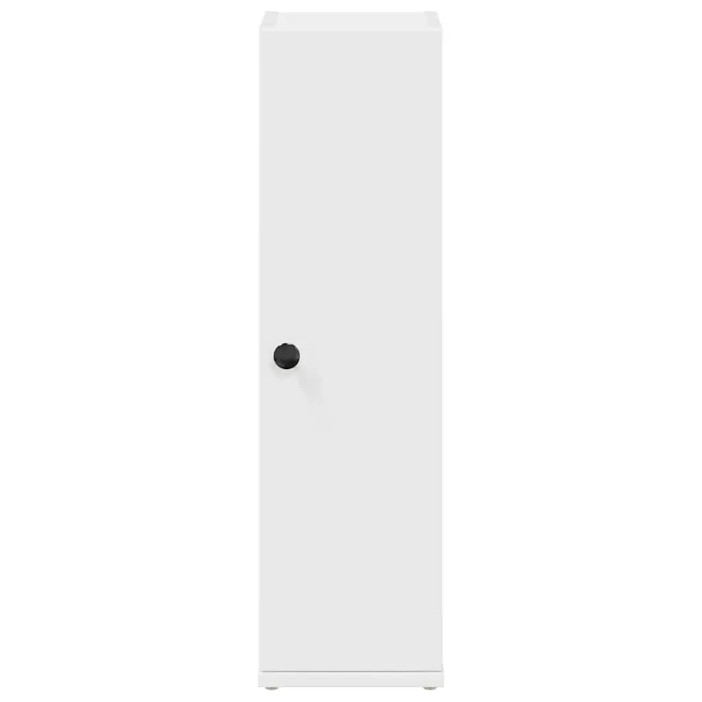 White Bathroom Cabinet with Roll Holder