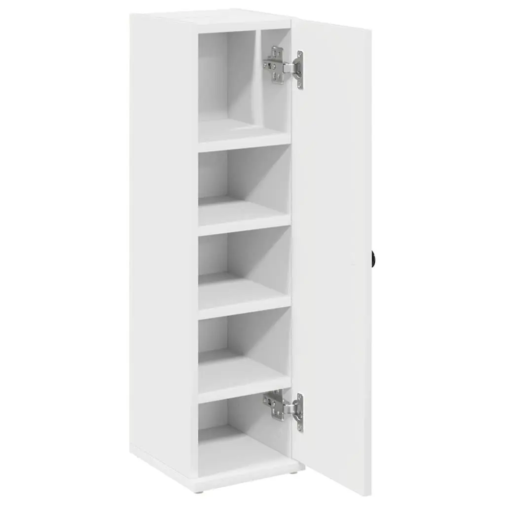 White Bathroom Cabinet with Roll Holder