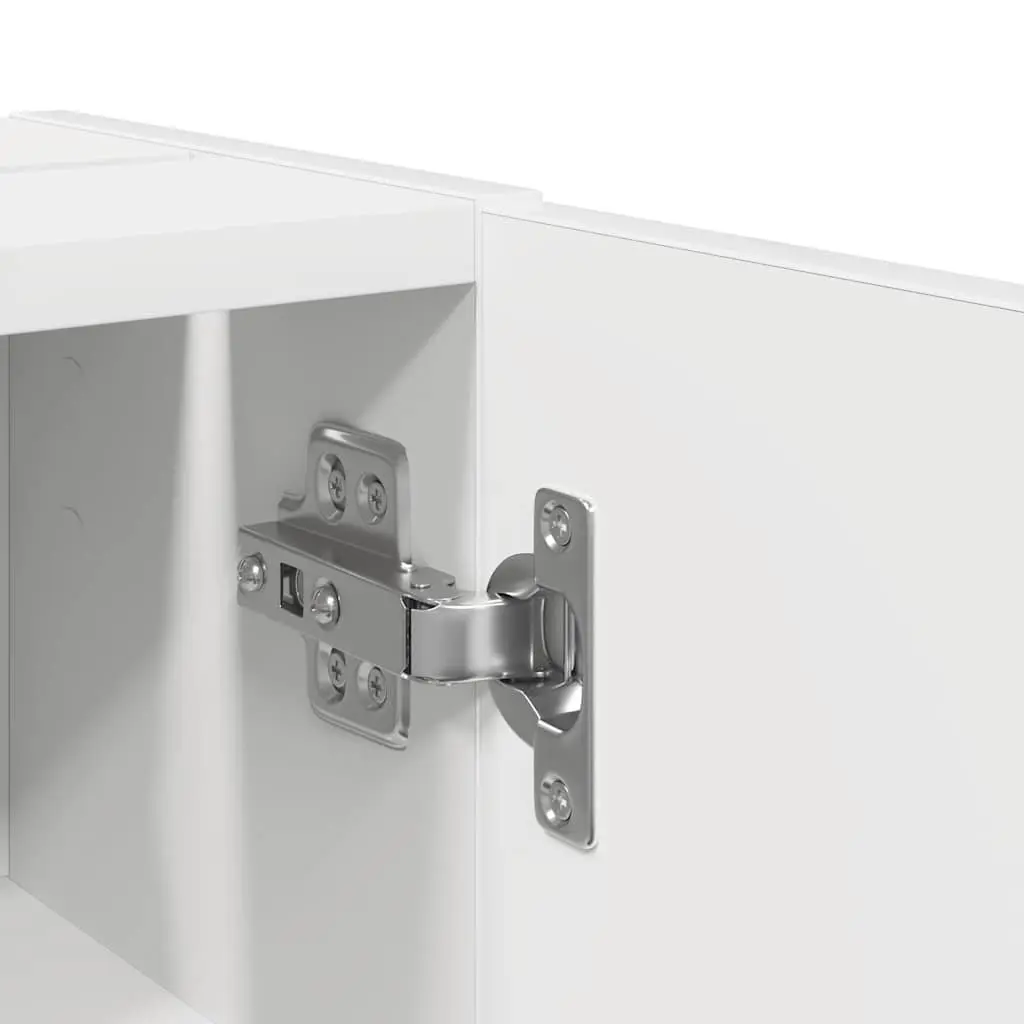 White Bathroom Cabinet with Roll Holder