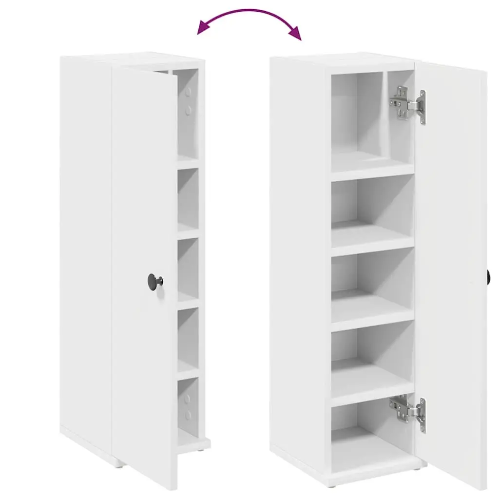 White Bathroom Cabinet with Roll Holder