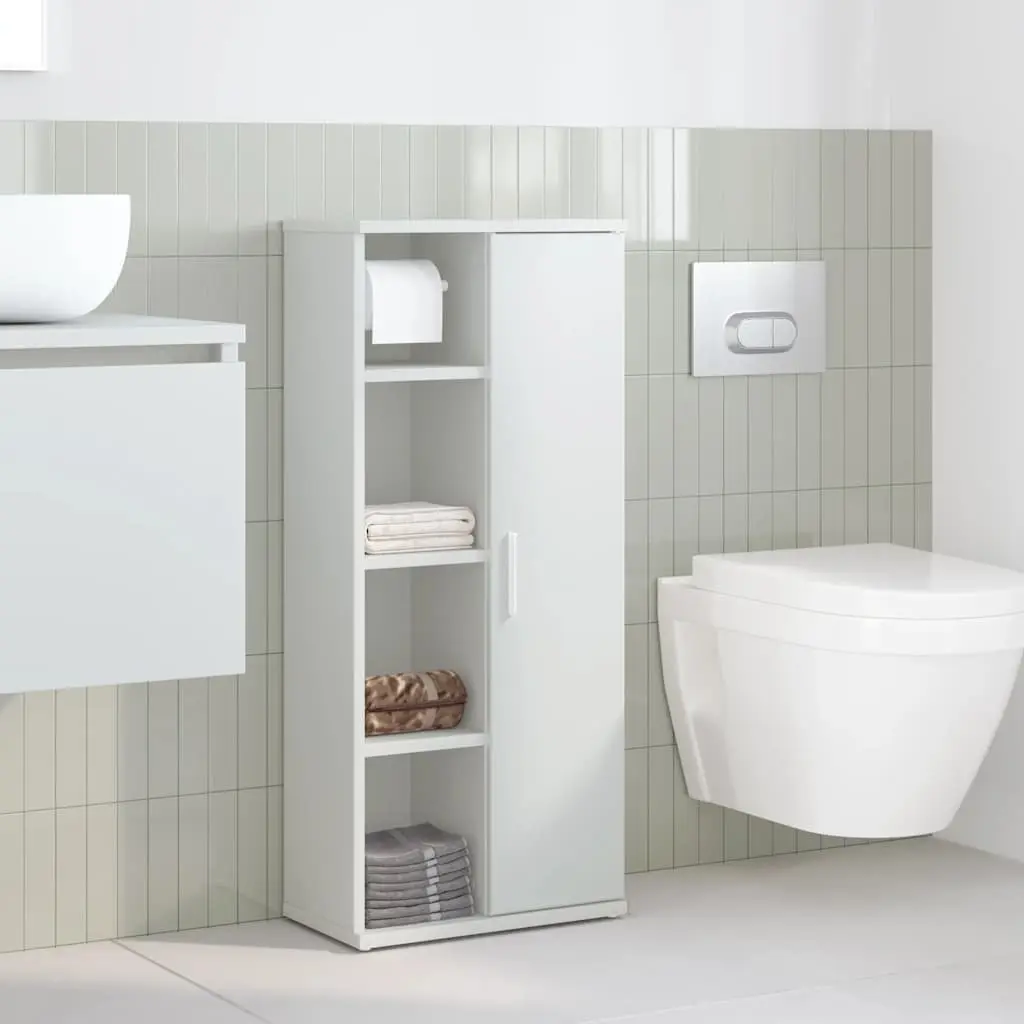 Bathroom Cabinet Engineered Wood 39x22x90cm White