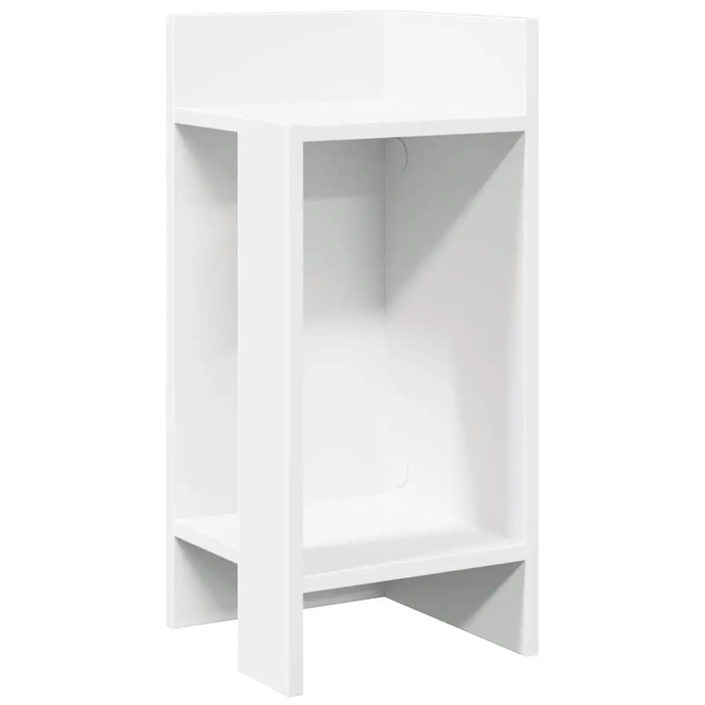 End Table with Open Shelf White Accent Side Table Living Room Storage Display