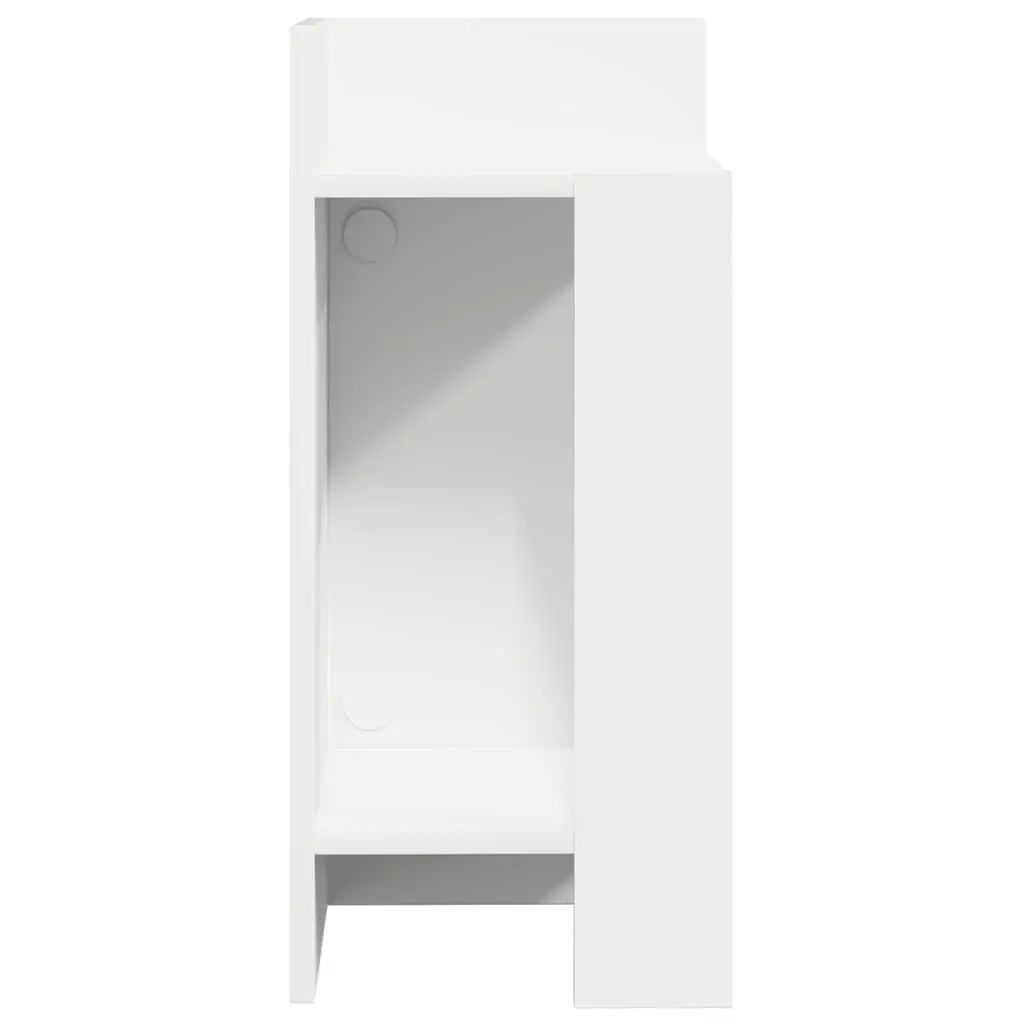 End Table with Open Shelf White Accent Side Table Living Room Storage Display