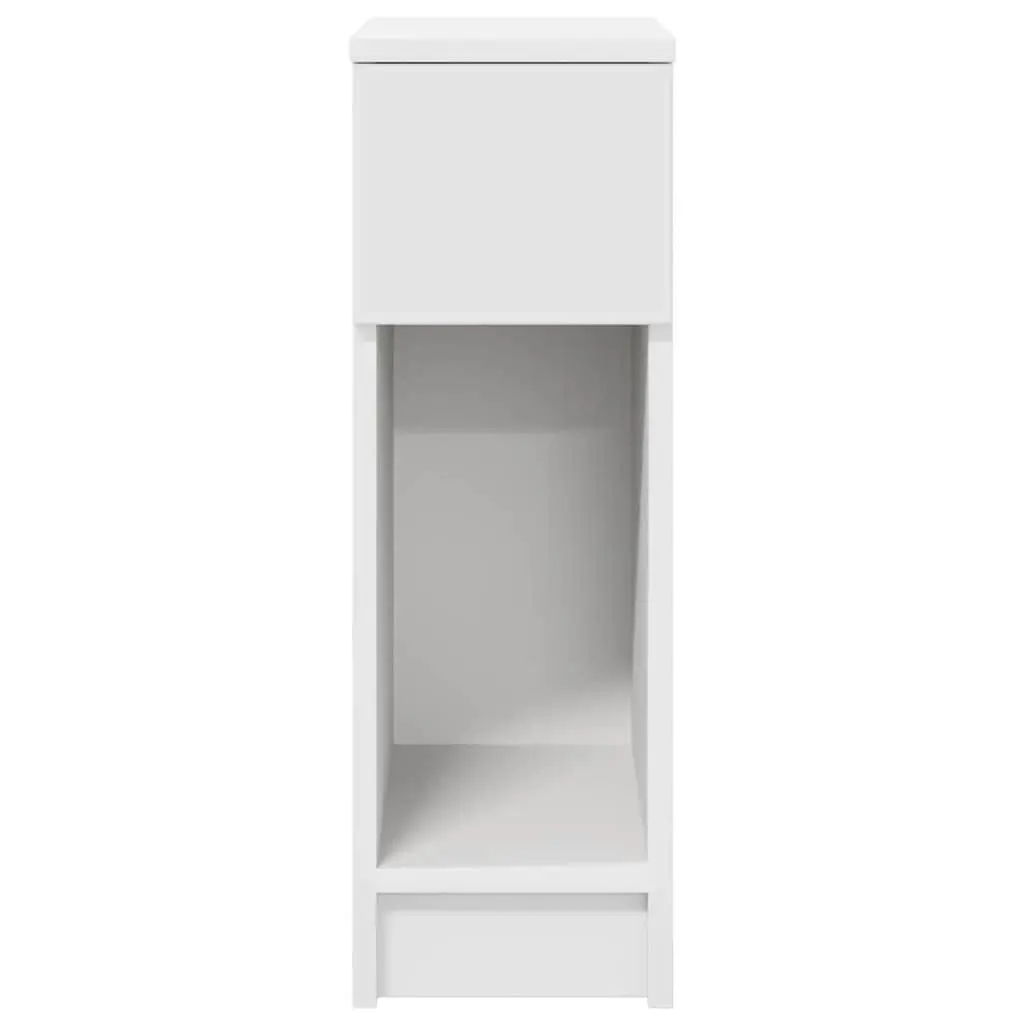 White Bedside Cabinet with Drawer for Storage