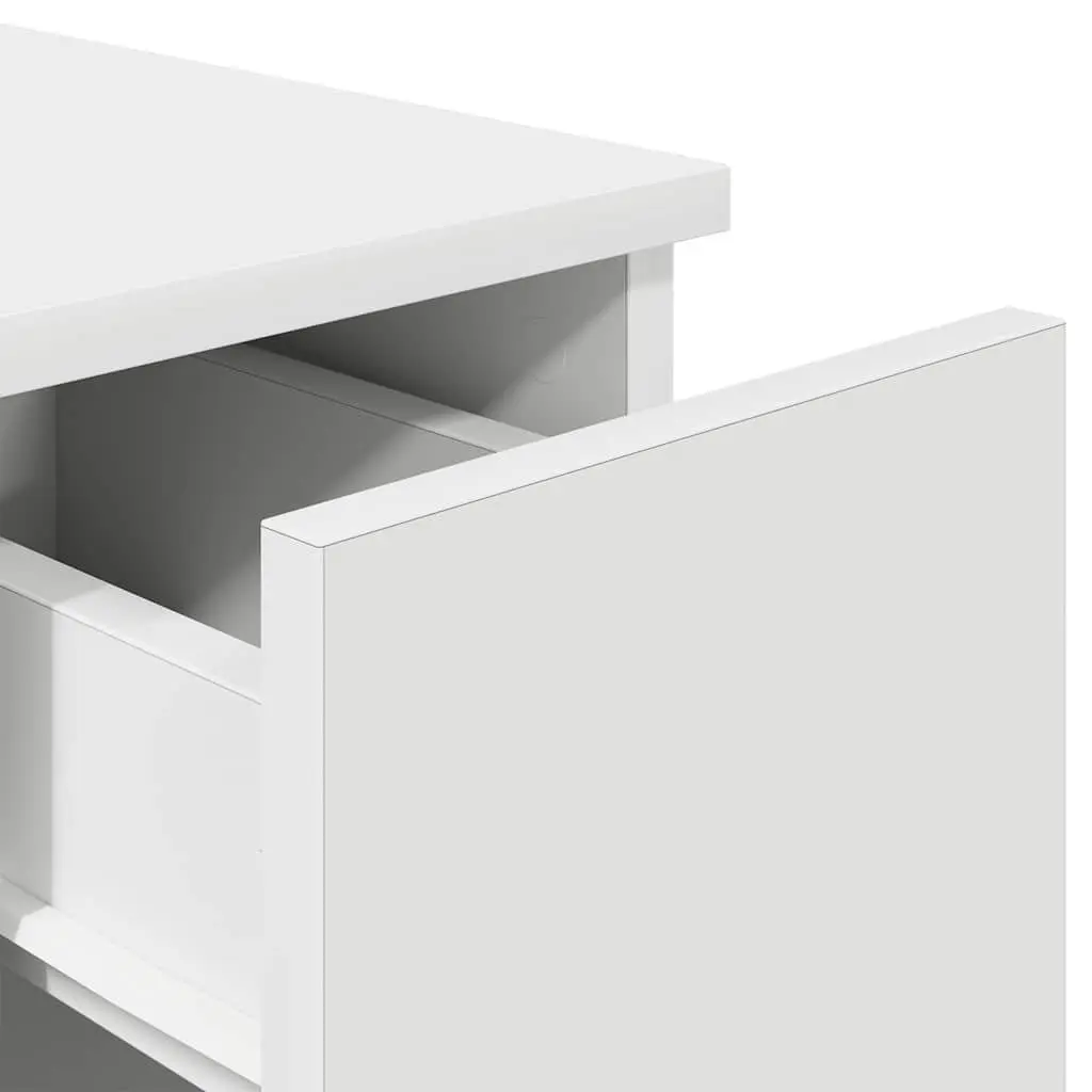 White Bedside Cabinet with Drawer for Storage