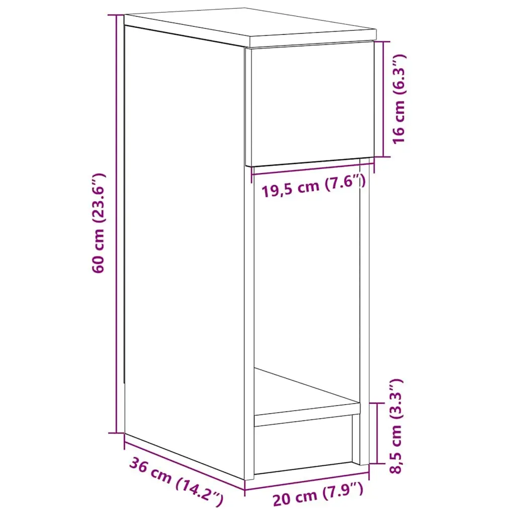 Bedside Cabinet with Drawer 2 pcs White Bedroom Storage Nightstand Furniture