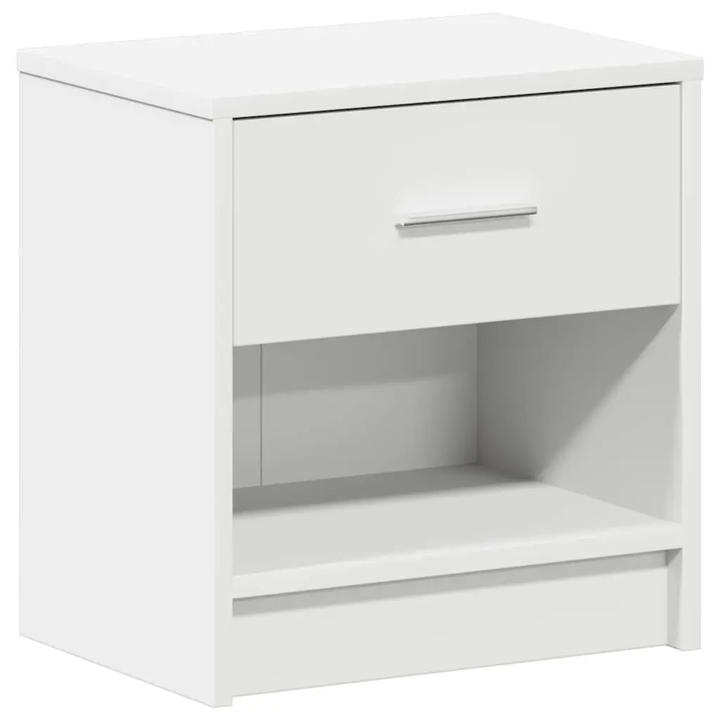 White Bedside Cabinet with Drawer for Bedroom Storage