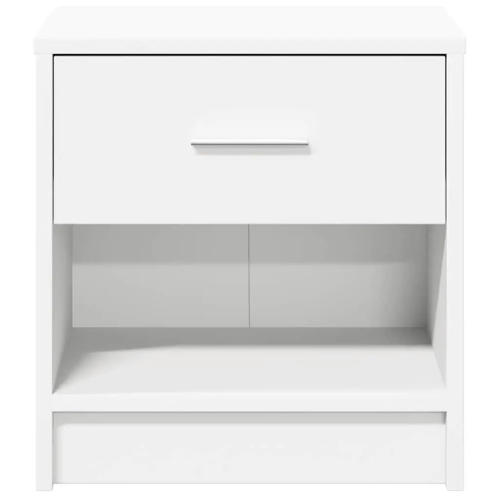 White Bedside Cabinet with Drawer for Bedroom Storage