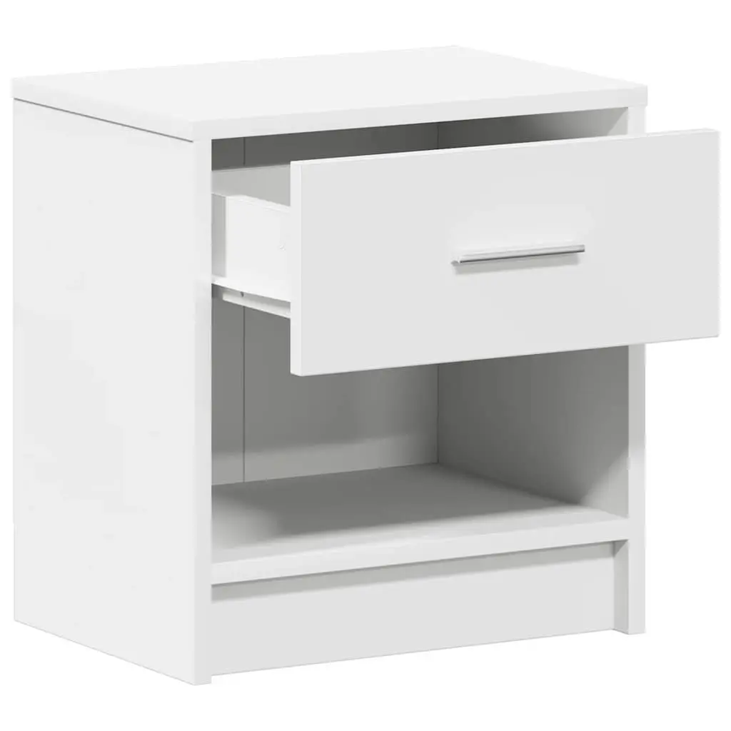 White Bedside Cabinet with Drawer for Bedroom Storage