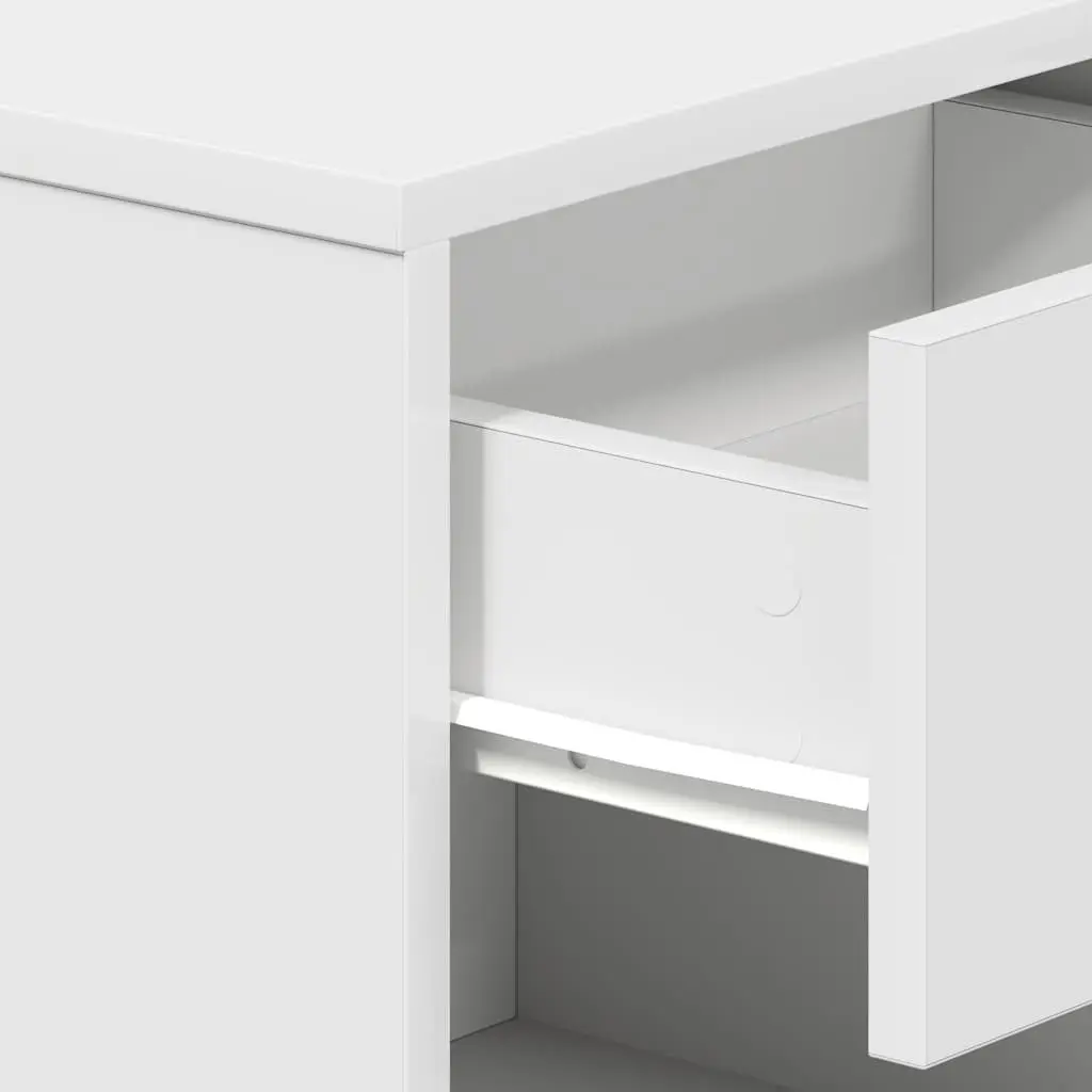 White Bedside Cabinet with Drawer for Bedroom Storage