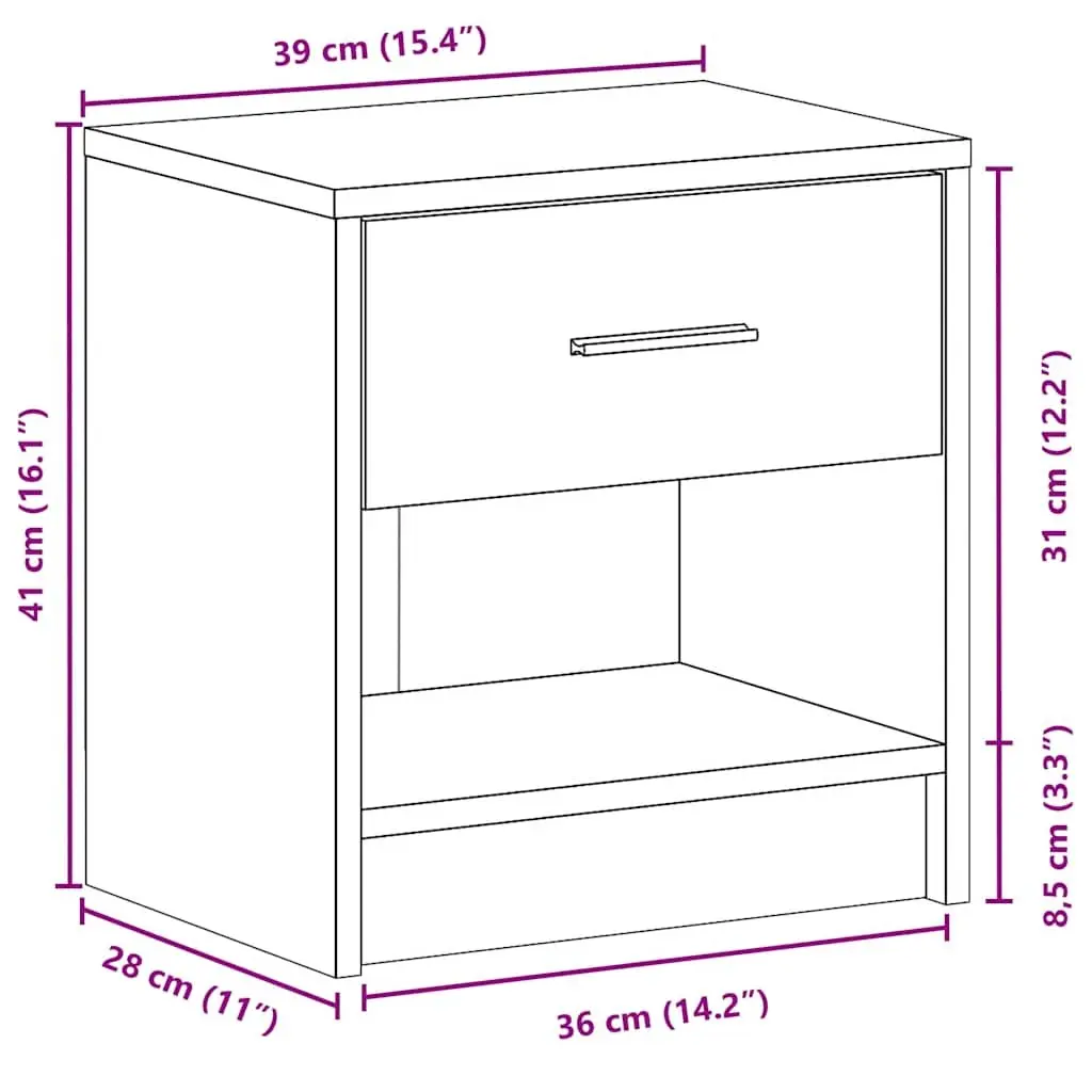 White Bedside Cabinet with Drawer for Bedroom Storage