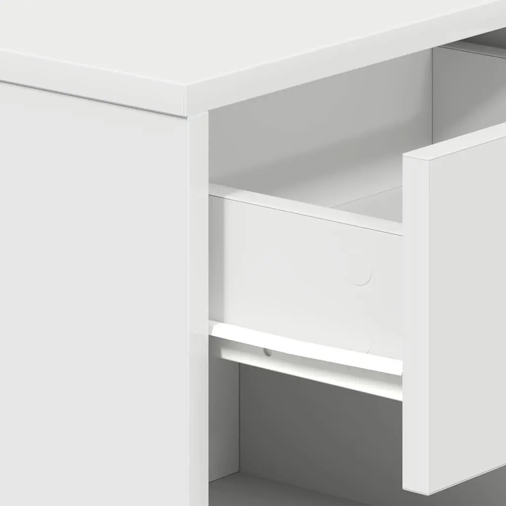 Black Bedside Cabinets 2-Piece Set with Drawer