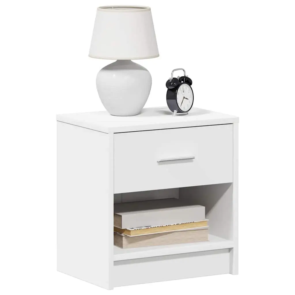 Black Bedside Cabinets 2-Piece Set with Drawer