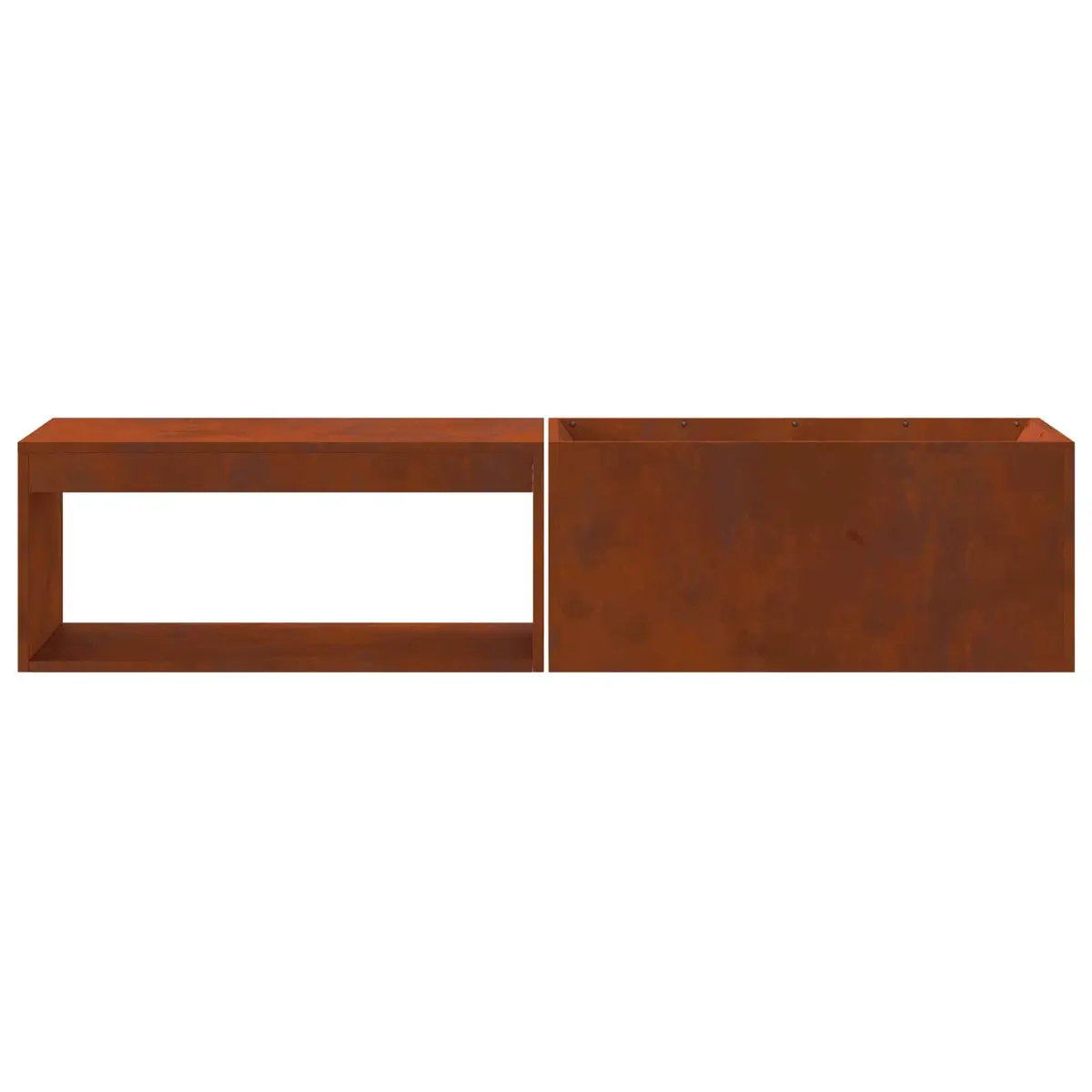Outdoor Fire Pit Weathering Steel 160cm Brown Rectangular