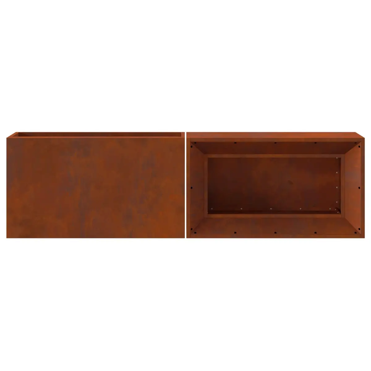 Outdoor Fire Pit Weathering Steel 160cm Brown Rectangular
