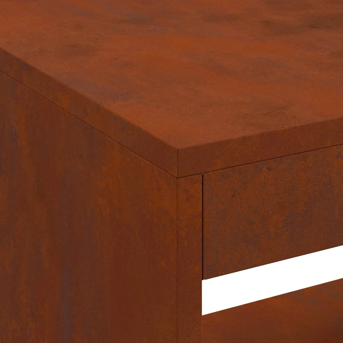 Outdoor Fire Pit Weathering Steel 160cm Brown Rectangular
