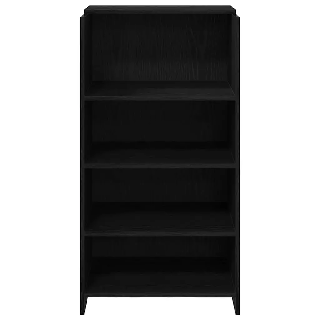 Black Reception Desk with Counter and Storage