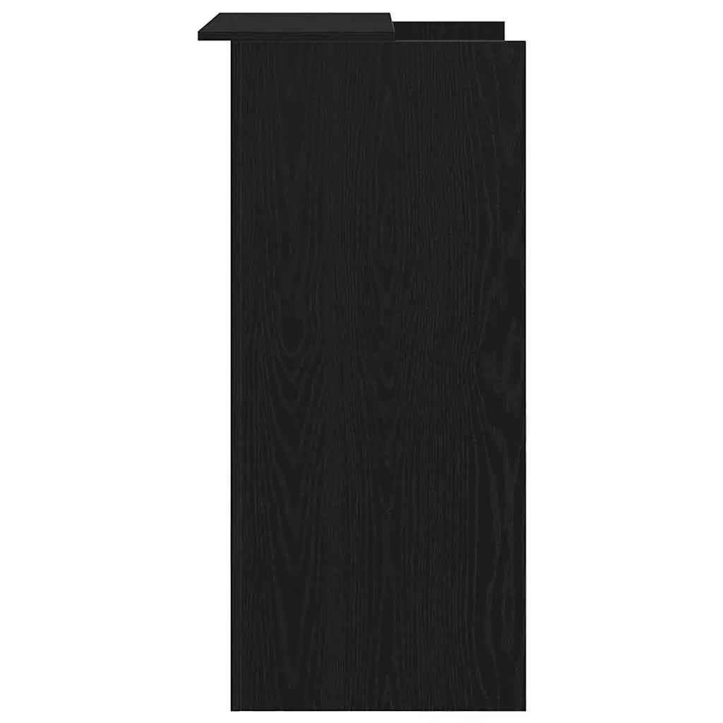 Black Reception Desk with Counter and Storage