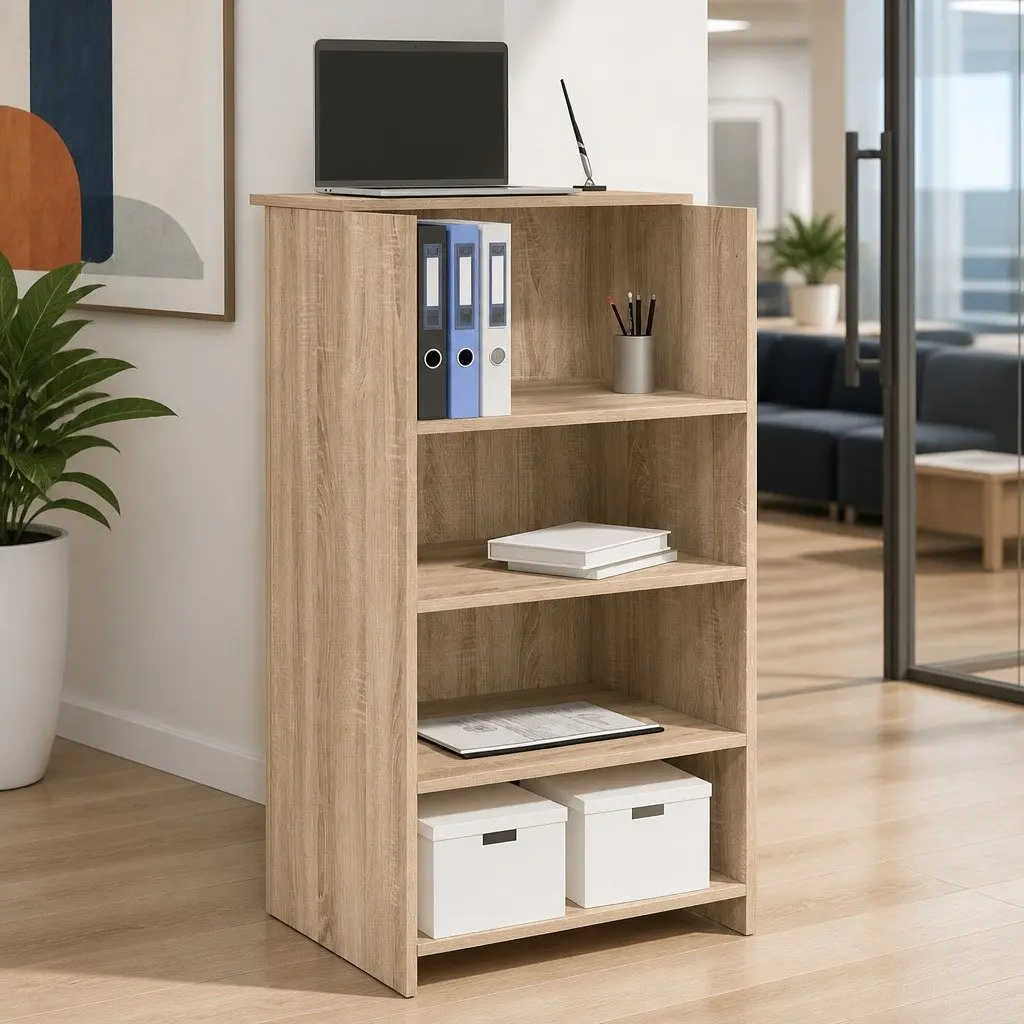 Brown Engineered Wood Reception Desk 55x50x103.5cm