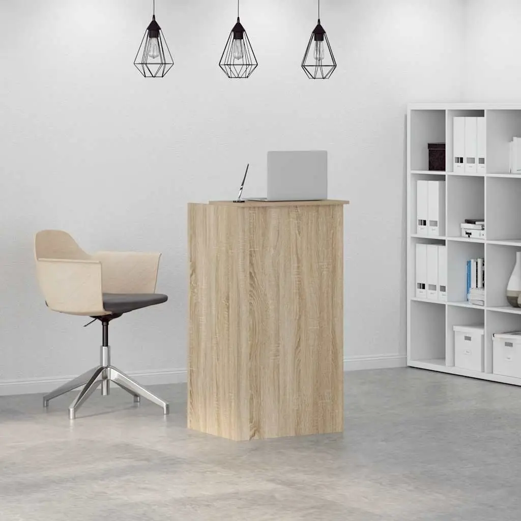 Brown Engineered Wood Reception Desk 55x50x103.5cm